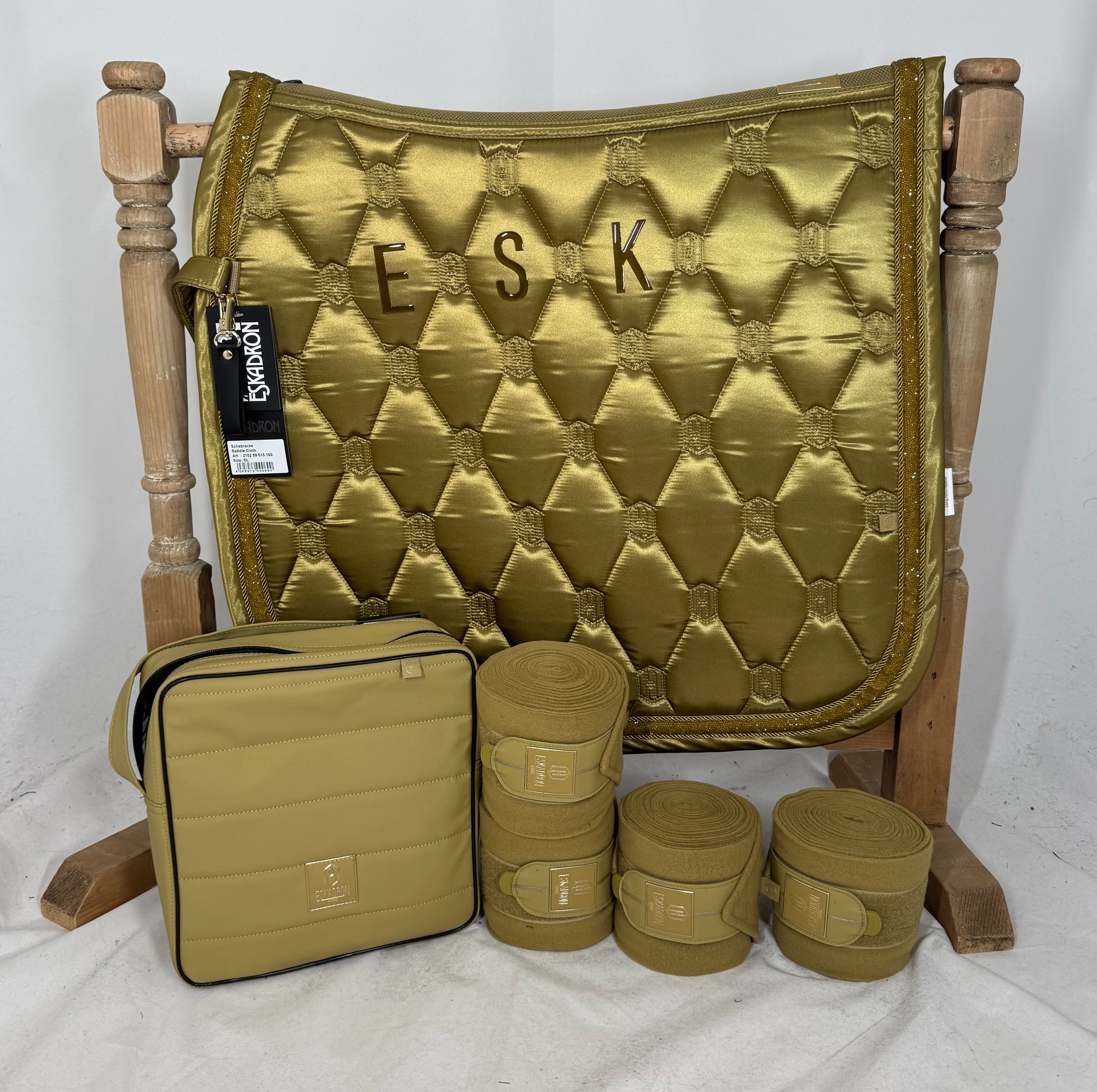 Eskadron Heritage cardamon satin jewel dressage set