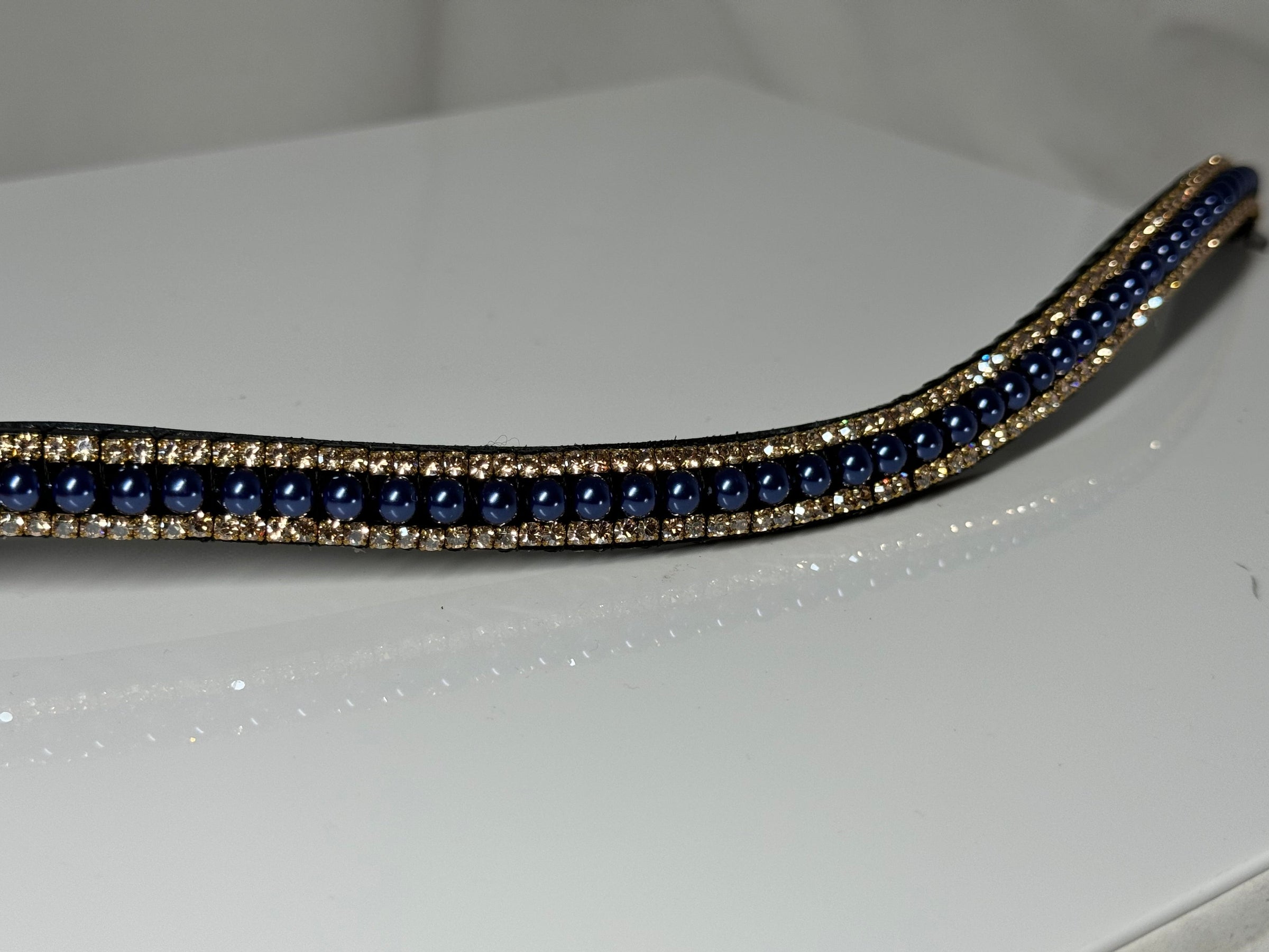 Equiture Prussian blue pearl browband