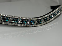 Equiture Alternating indicolite/ montana/ clear megabling curve browband