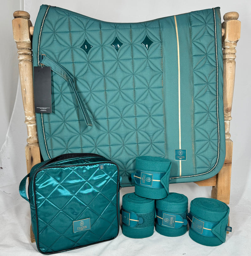 Eskadron Heritage Vintage green big square glam dressage set