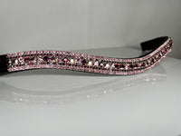 Equiture Alternating Amethyst, Light rose and rose gold megabling curve browband
