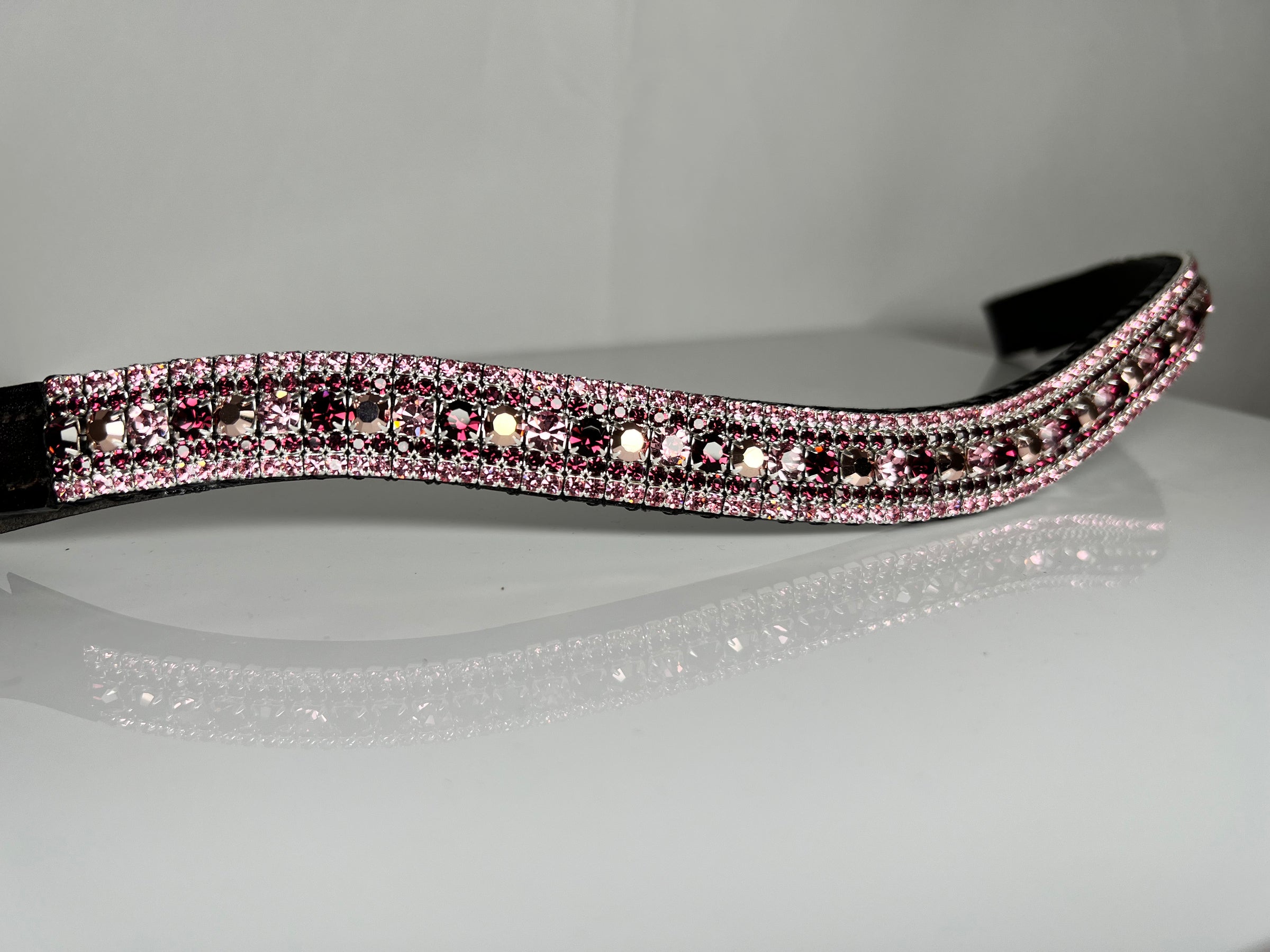 Equiture Alternating Amethyst, Light rose and rose gold megabling curve browband
