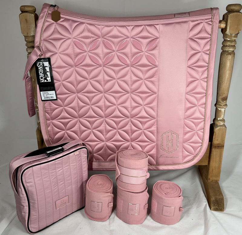Eskadron Heritage Pearl rose high gloss big square dressage set