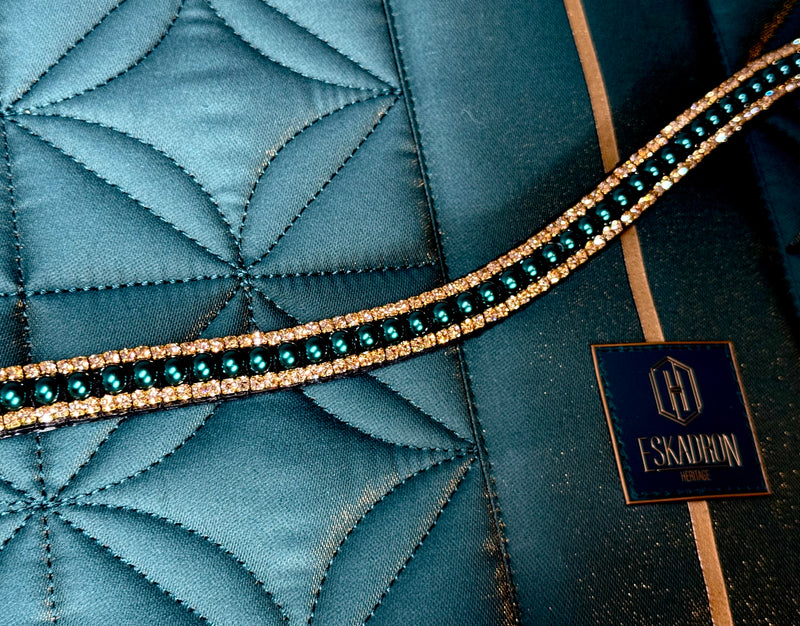 Equiture teal pearl browband