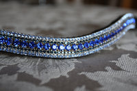 Equiture Sapphire, montana and light sapphire megabling curve browband