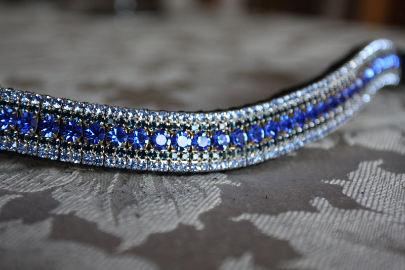 Equiture Sapphire, montana and light sapphire megabling curve browband