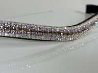 Equiture Velvet, violet and iridescent megabling curve browband