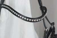 BR Newcastle black leather snaffle bridle with clear browband
