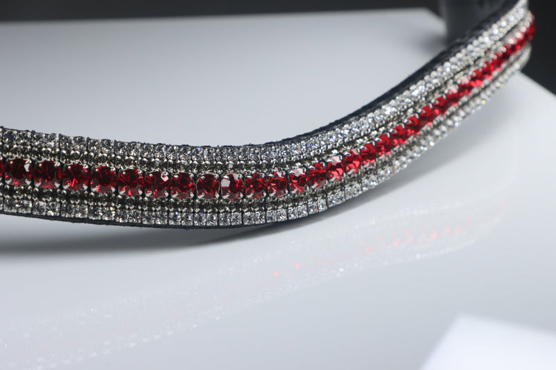 Equiture Light siam, black diamond and clear megabling curve browband