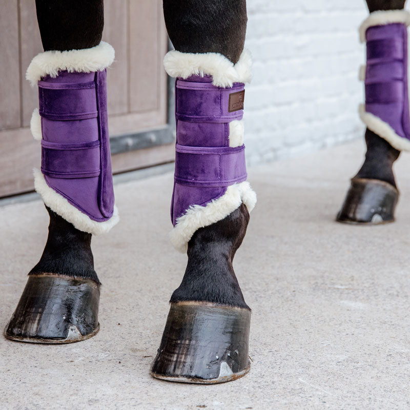 Kentucky horsewear velvet contrast brushing boots in purple