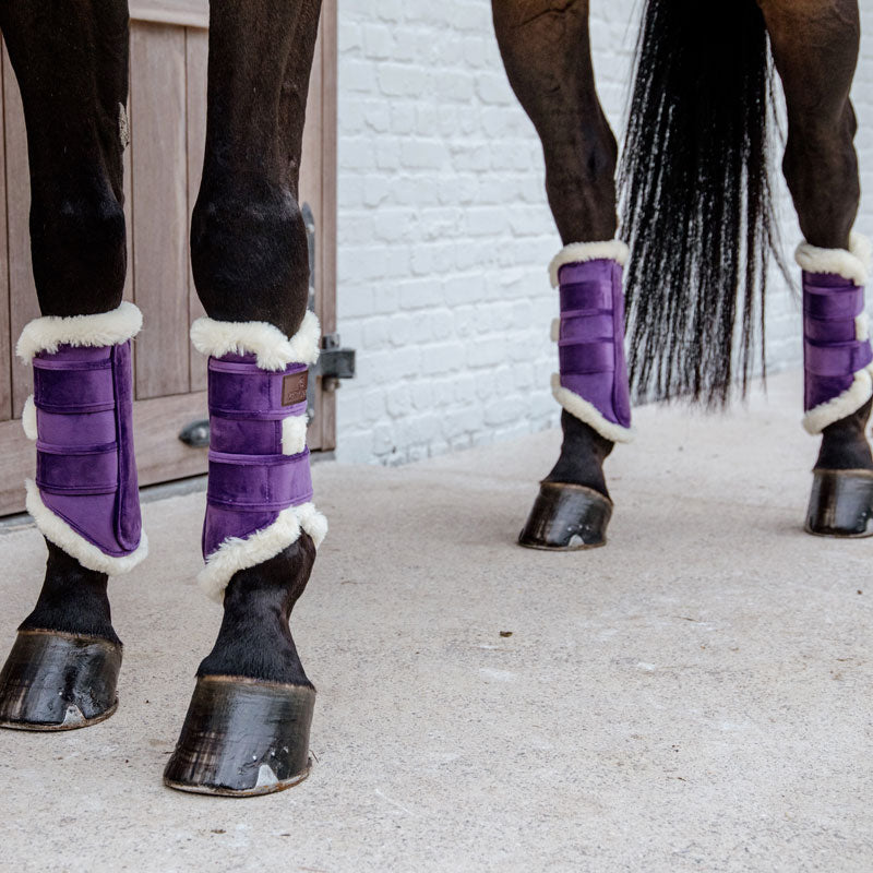 Kentucky horsewear velvet contrast brushing boots in purple