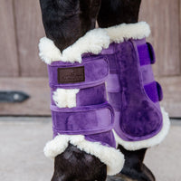 Kentucky horsewear velvet contrast brushing boots in purple
