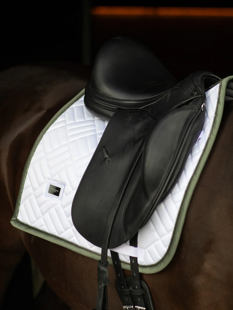 Equestrian Stockholm White Striking Valley Modern dressage saddlepad- XFull