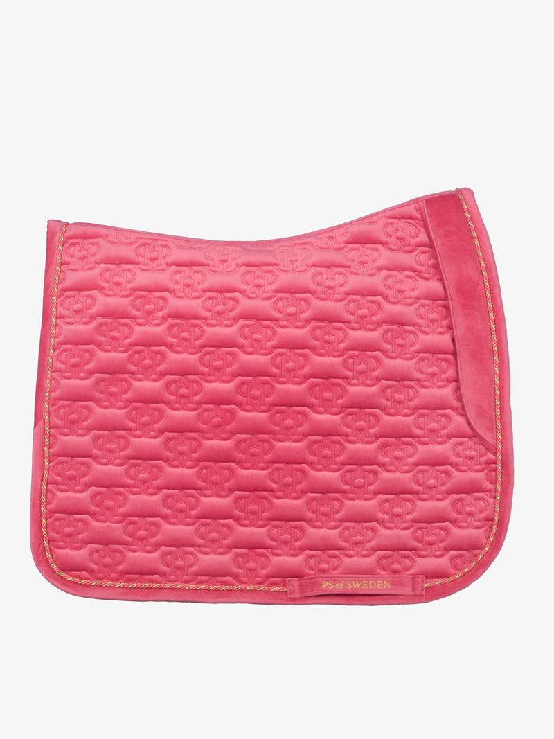 PS of Sweden Scarlet Pink Velvet monogram Dressage saddlepad