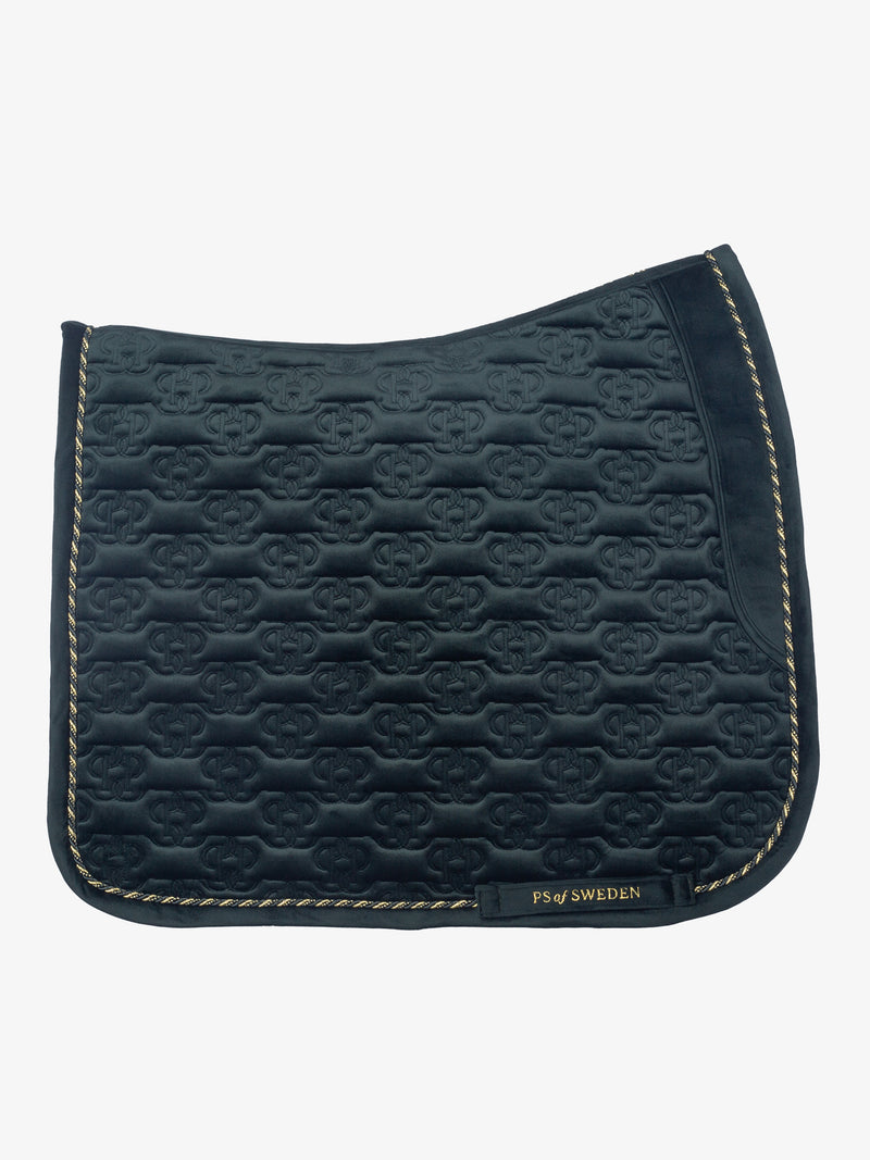 PS of Sweden Midnight green Velvet monogram Dressage saddlepad