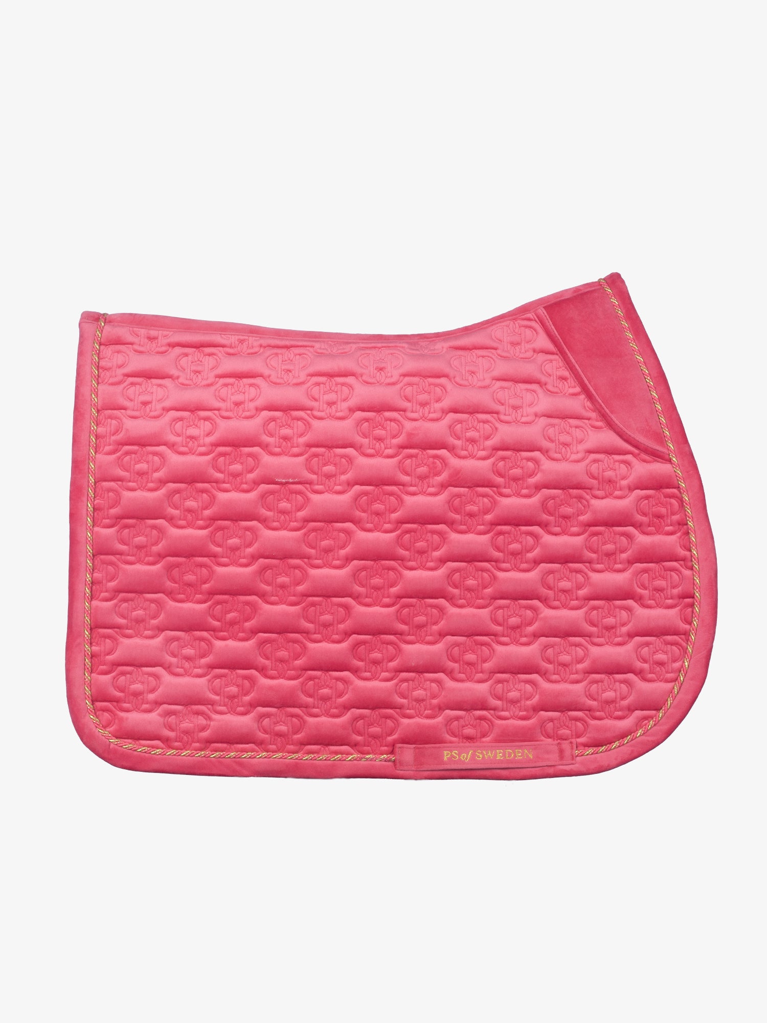 PS of Sweden Scarlet pink Velvet monogram Jump saddlepad