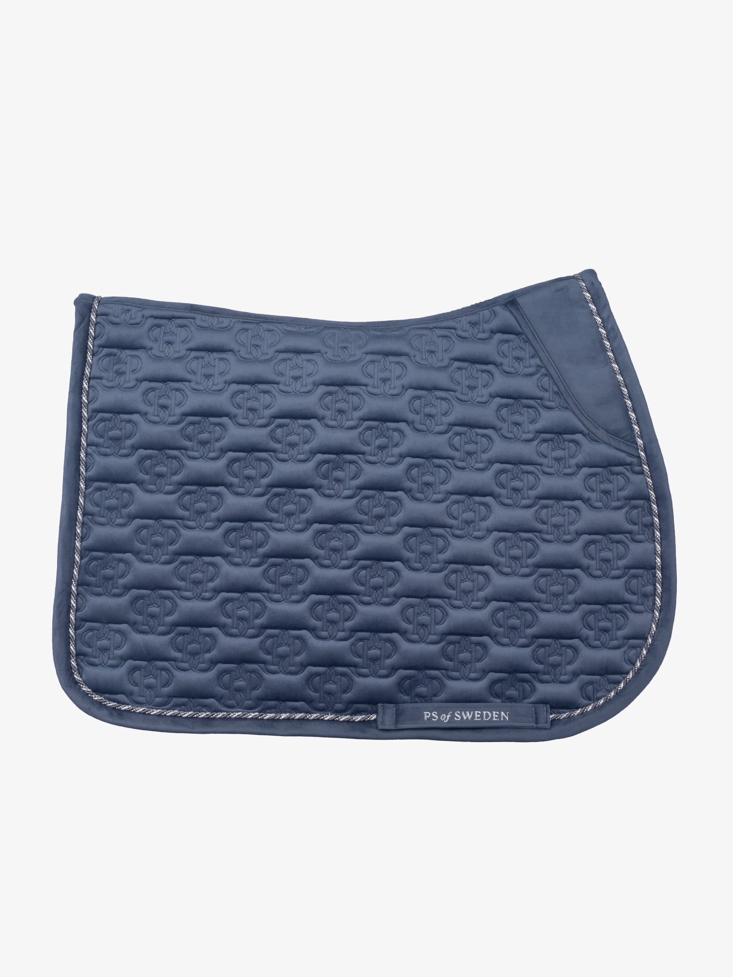 PS of Sweden Mist Blue Velvet monogram Jump saddlepad