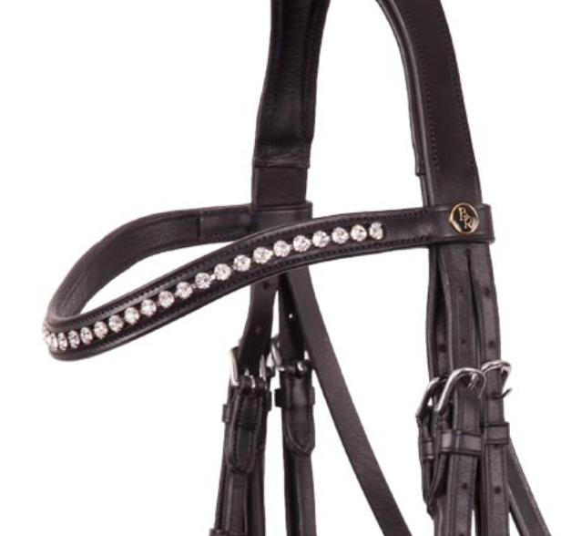 BR inset crystal Tiffany curved browband