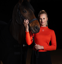 Eskadron Dynamic Poppy red turtleneck rib top