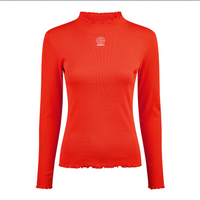 Eskadron Dynamic Poppy red turtleneck rib top