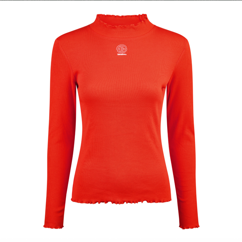 Eskadron Dynamic Poppy red turtleneck rib top