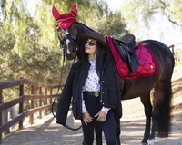 PS of Sweden ruffle Cranberry red dressage saddlepad