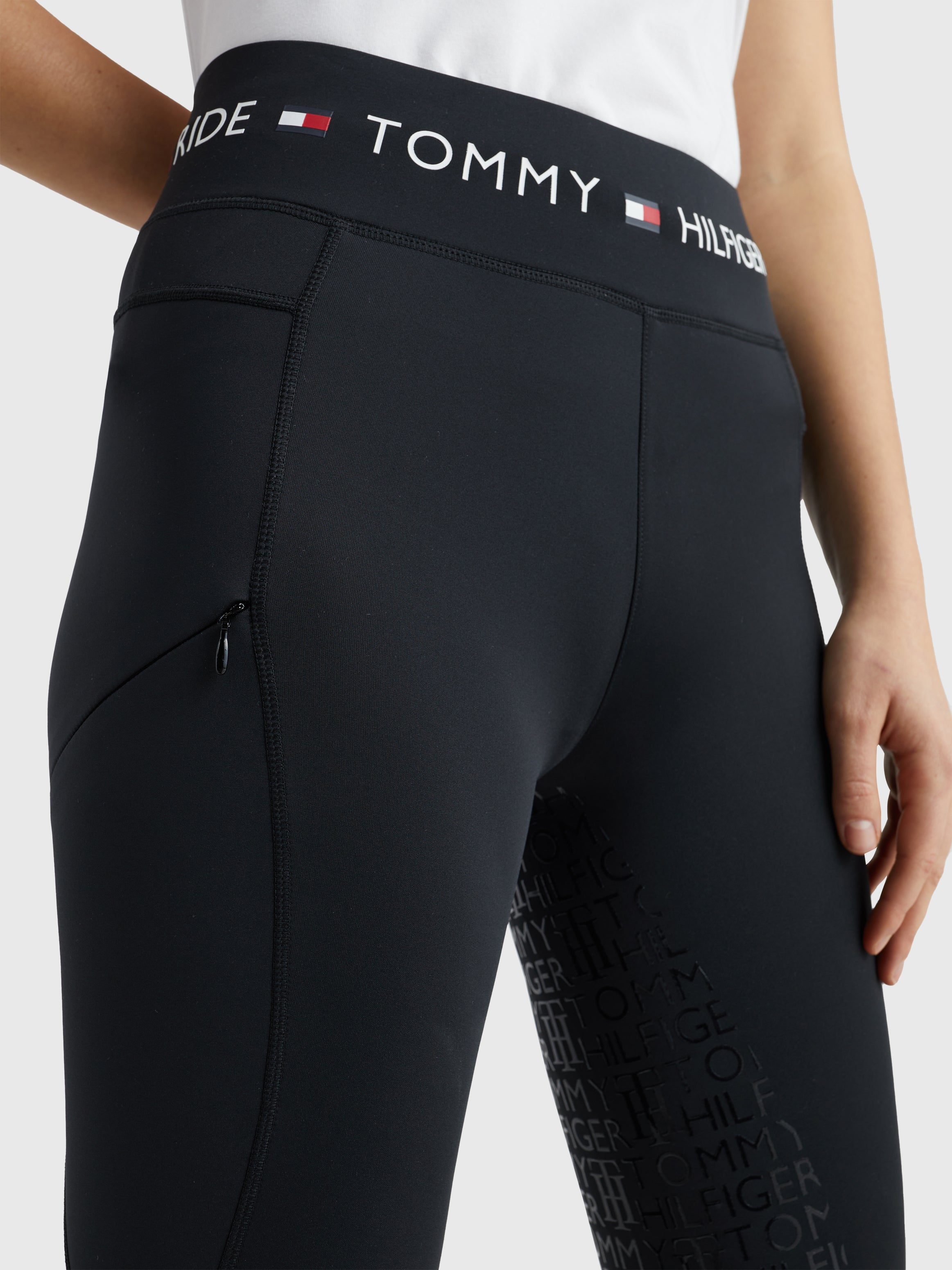 Tommy Hilfiger Full seat smart riding leggings in black – Matchy Dressage