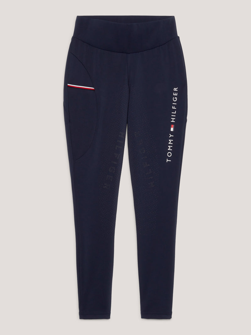 Tommy Hilfiger Elmira winter Full grip thermo riding leggings in Desert sky