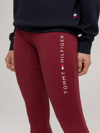 Tommy Hilfiger Elmira winter Full grip thermo riding leggings in Rouge