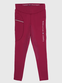 Tommy Hilfiger Elmira winter Full grip thermo riding leggings in Rouge