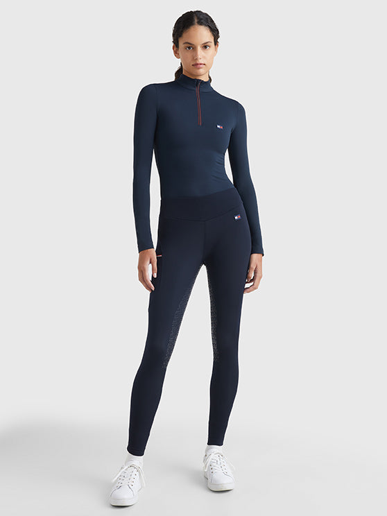 Tommy Hilfiger Full grip thermo riding leggings in Desert Sky