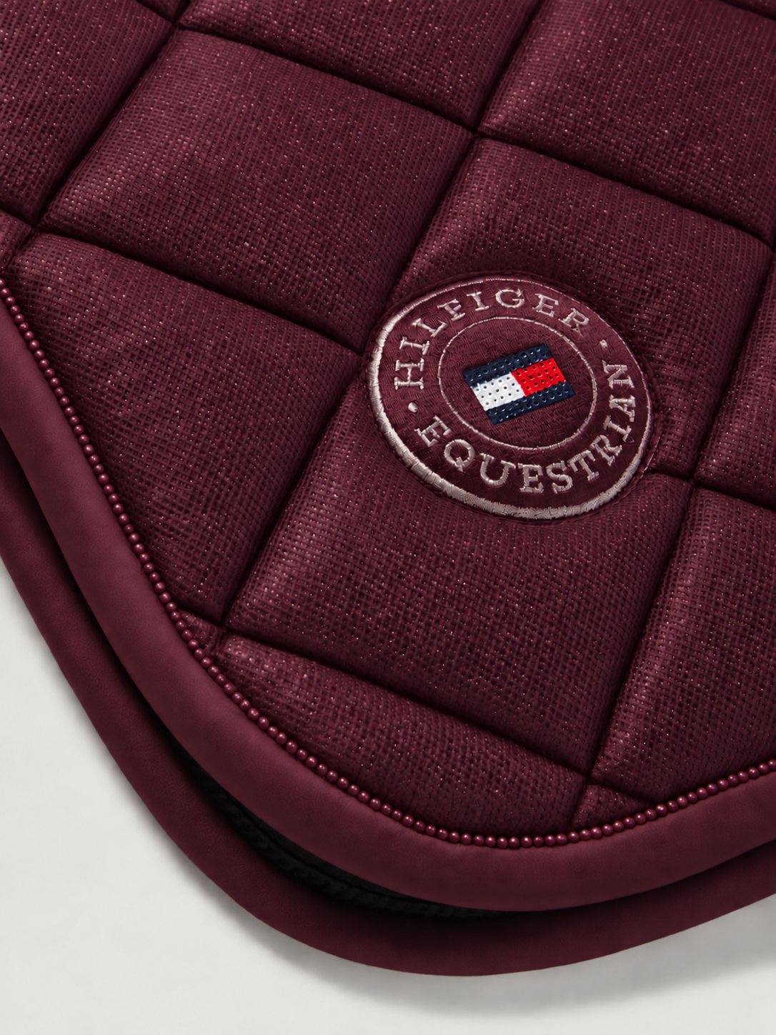 Tommy Hilfiger Parsons glitter crystal saddlepad in deep burgundy