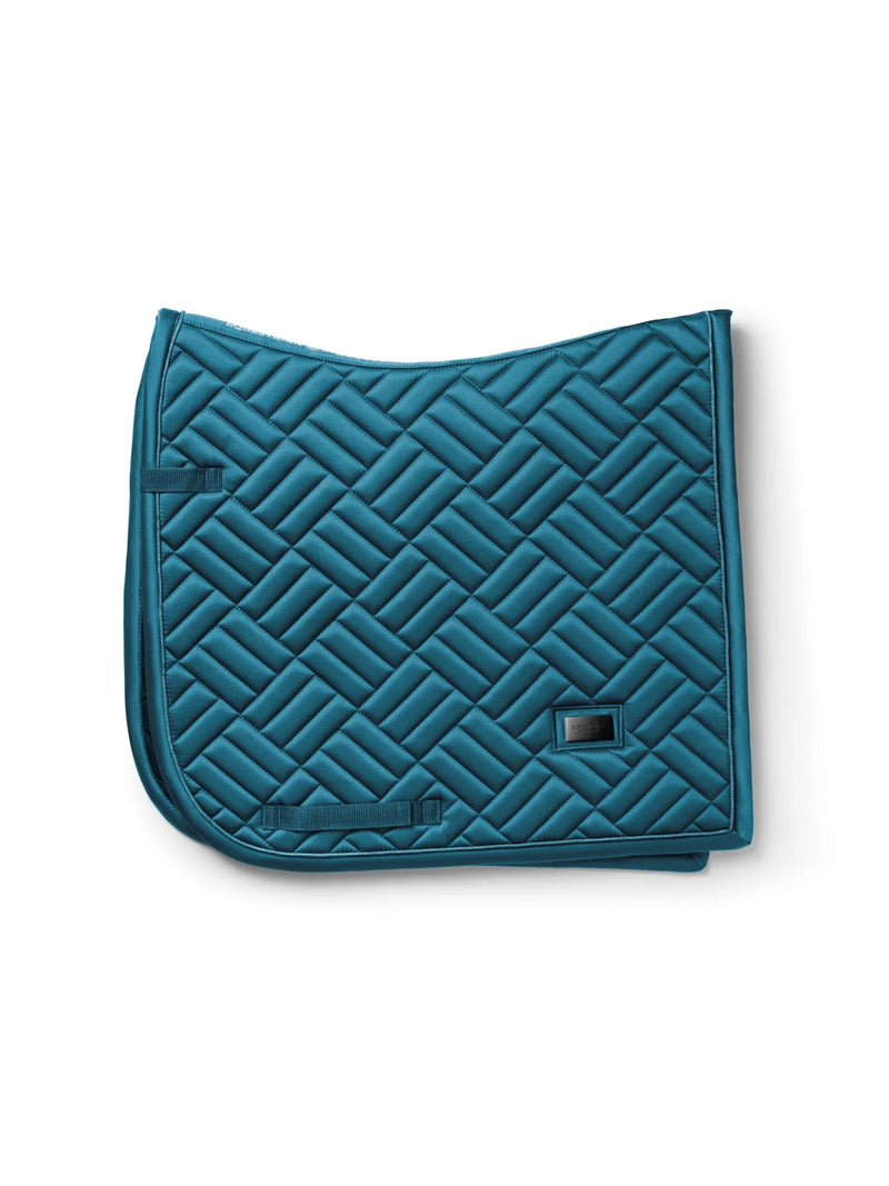 Equestrian Stockholm teal blue modern dressage saddlepad