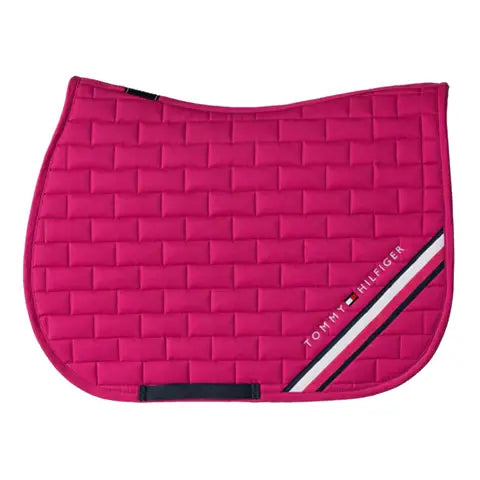 Tommy Hilfiger global stripe hot magenta dressage saddlepad