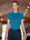 Equestrian Stockholm dynamic short sleeve base layer in teal blue