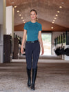 Equestrian Stockholm dynamic short sleeve base layer in teal blue