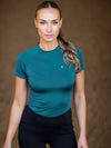 Equestrian Stockholm dynamic short sleeve base layer in teal blue