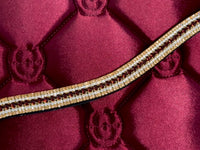 Equiture Burgundy, clear and gold megabling curve browband