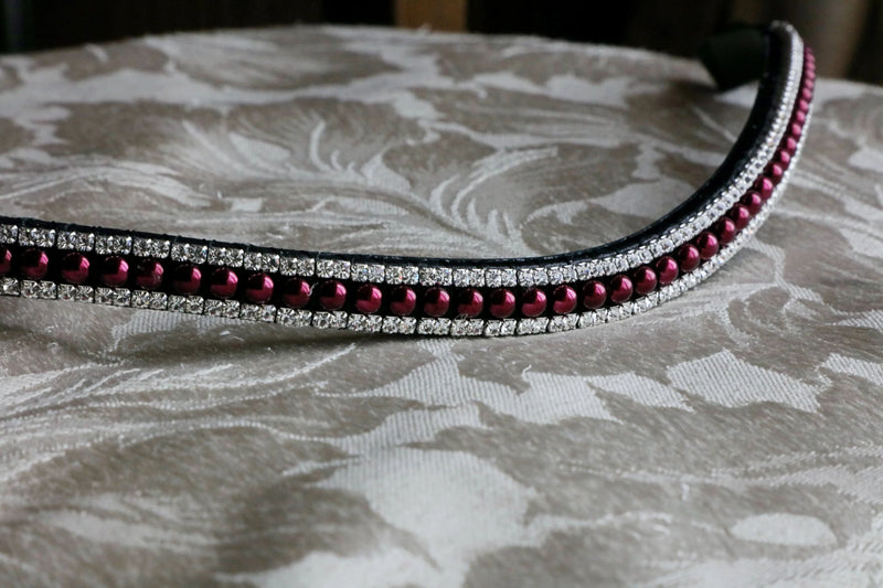 Equiture Burgundy pearl and clear browband