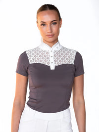 Equestrian Stockholm crystal champion competition top in dark violet