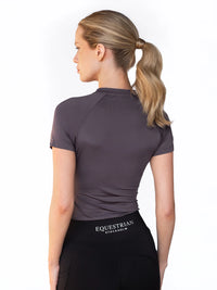 Equestrian Stockholm dynamic short sleeve base layer in dark violet