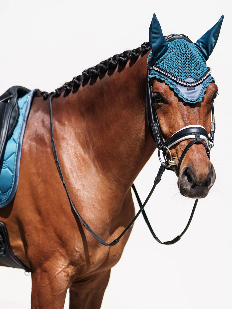 Equestrian stockholm teal blue fly veil