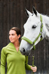 Eskadron Platinum Moss green leather effect headcollar and leadrope