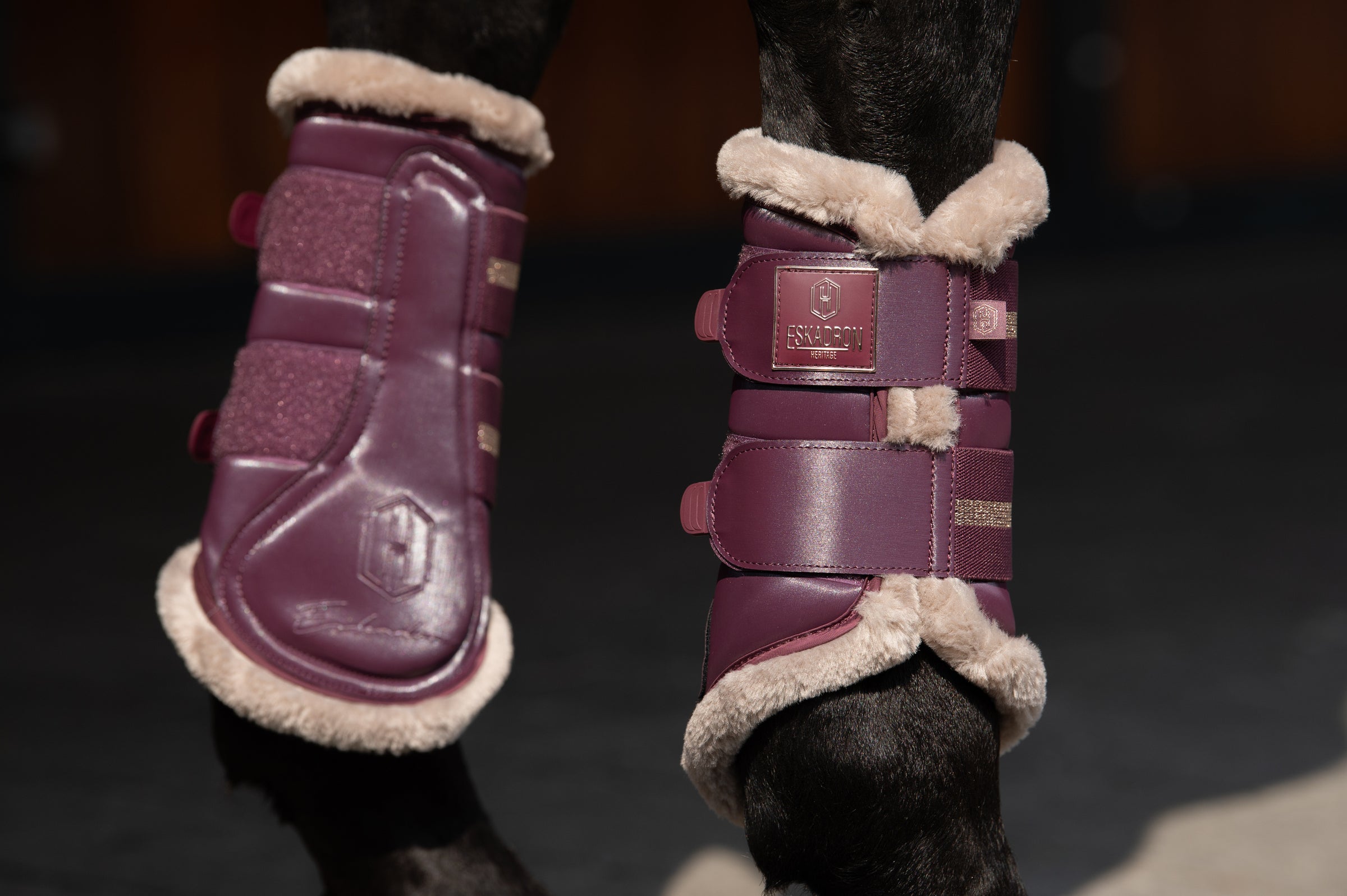 Eskadron Heritage Cassis Glamslate faux fur brushing boots