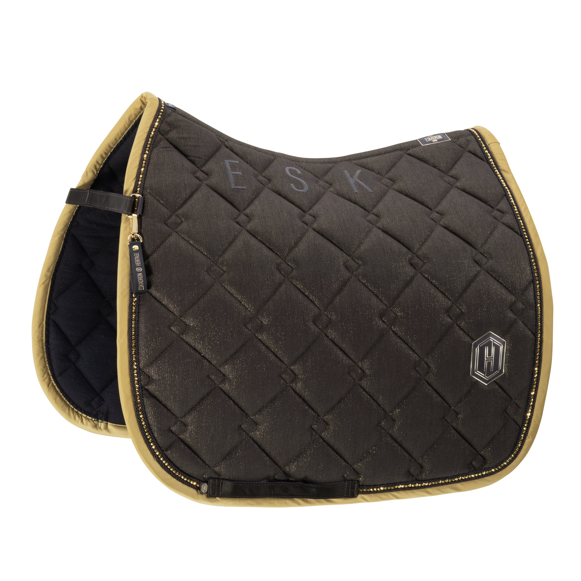 Eskadron Black Truffle cotton glitter crystal saddlepad