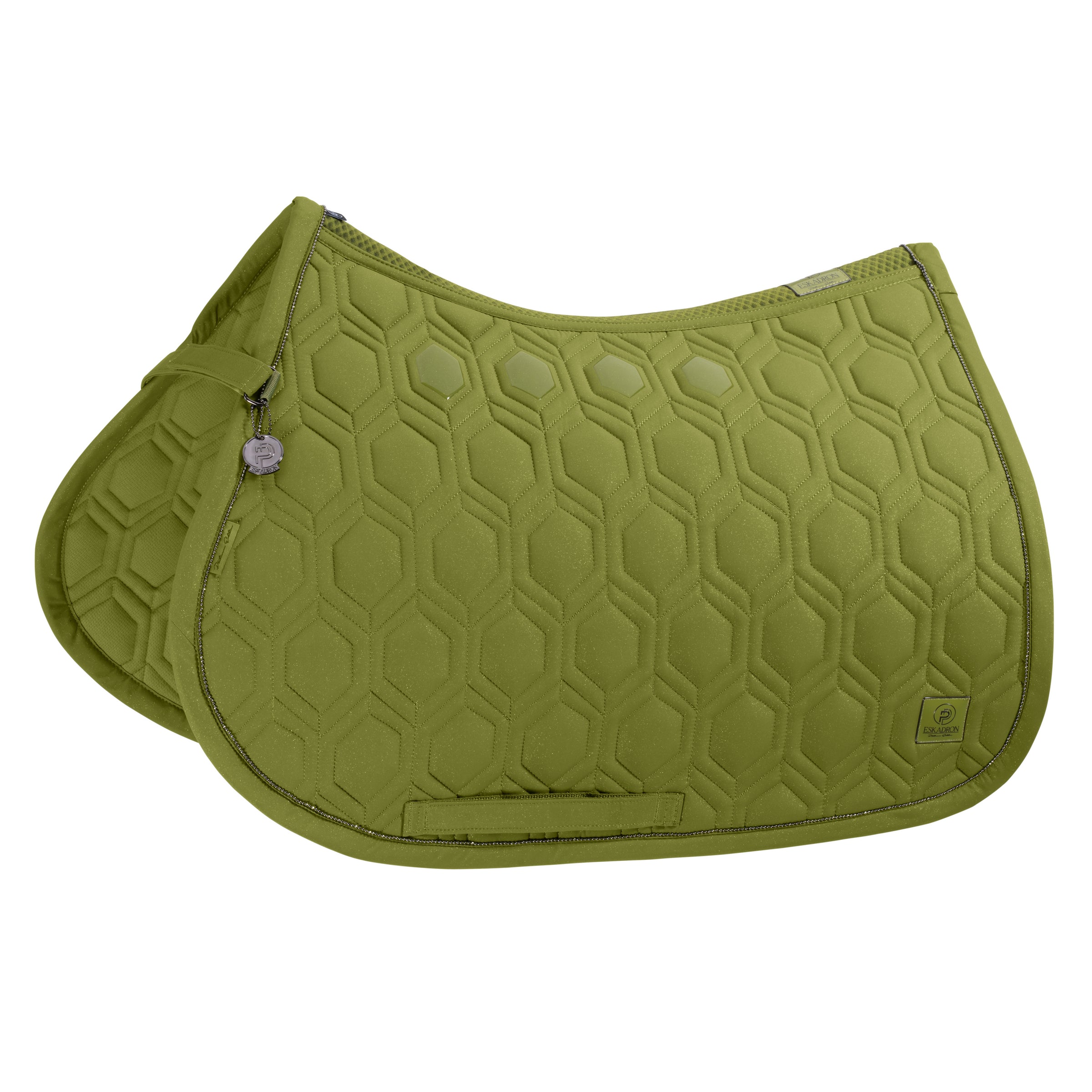 Eskadron Platinum Moss green sparkle emblem saddlepad