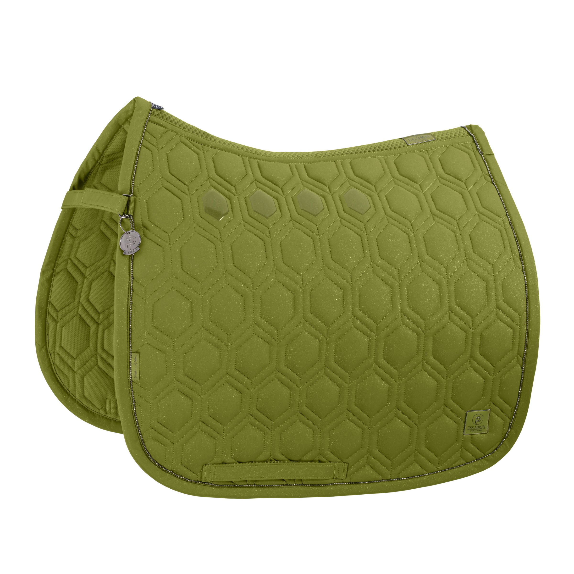 Eskadron Platinum Moss green sparkle emblem saddlepad