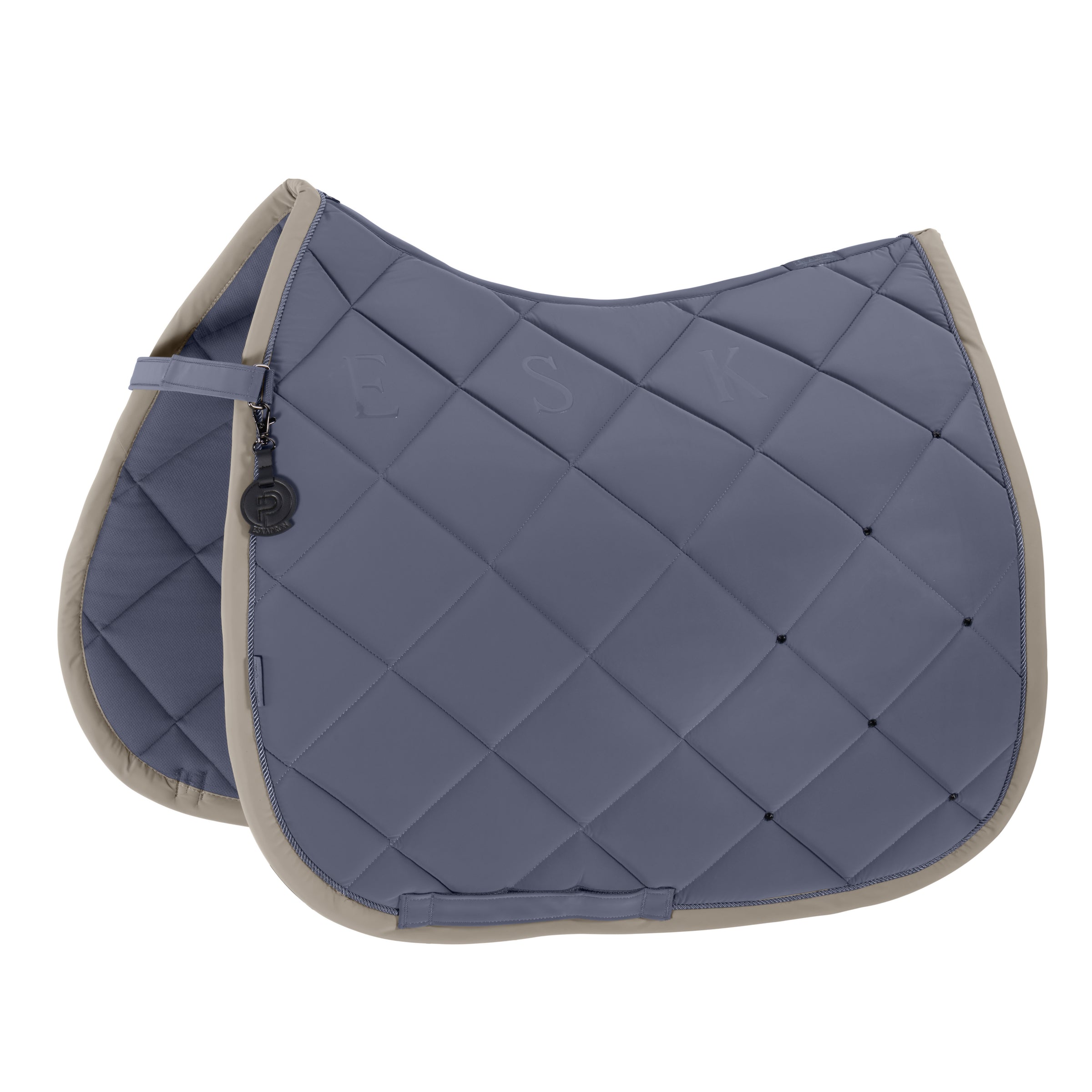 Eskadron Platinum slate blue Silk contrast diamond saddlepad