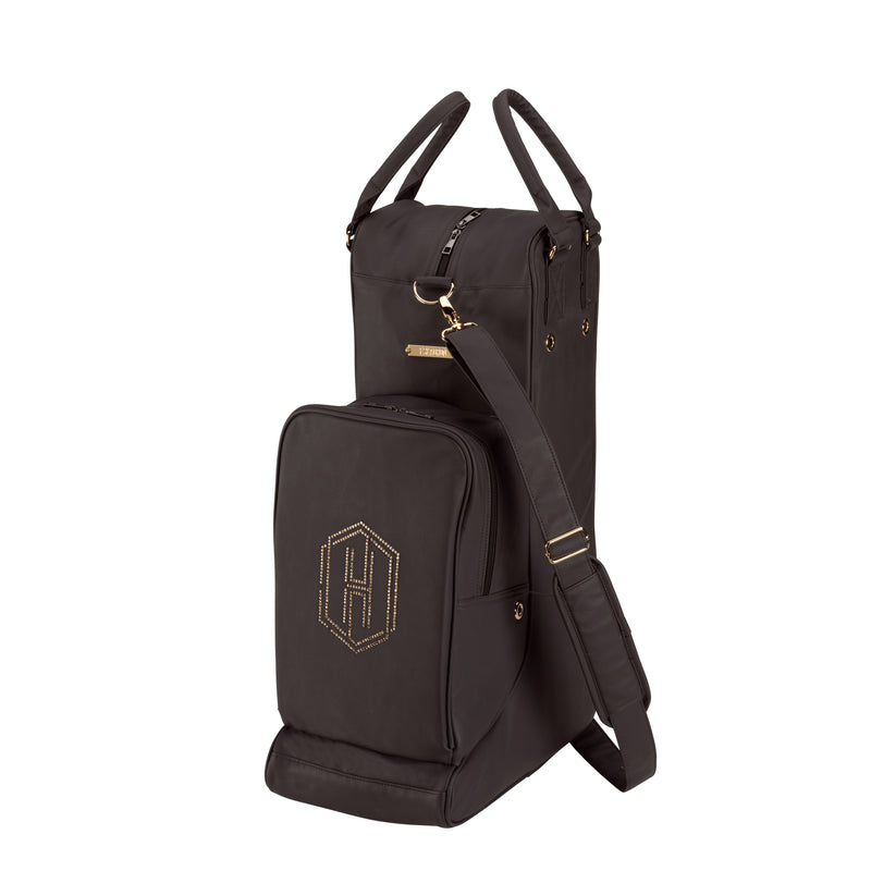 Eskadron Heritage boot and helmet bag faux leather in black truffle