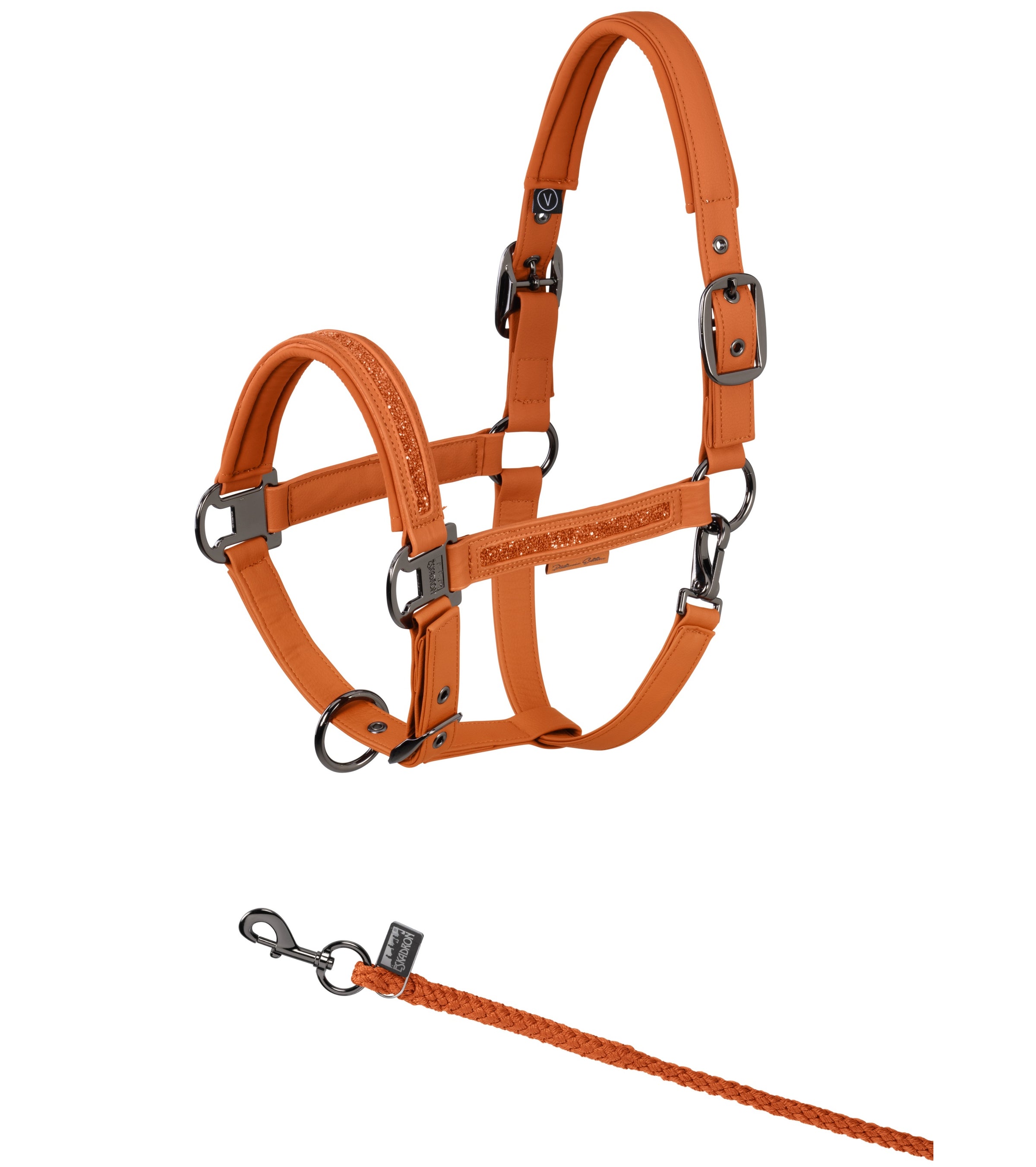 Eskadron Platinum Amber faux leather jewel headcollar and leadrope
